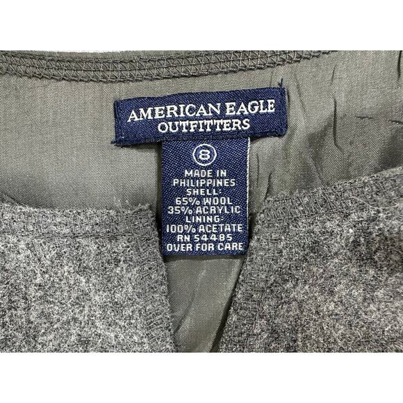 American Eagle Shift Dress Sz 8 (XS) Gray Wool Blend Zip Slits Notch Neck Lined - Picture 3 of 8